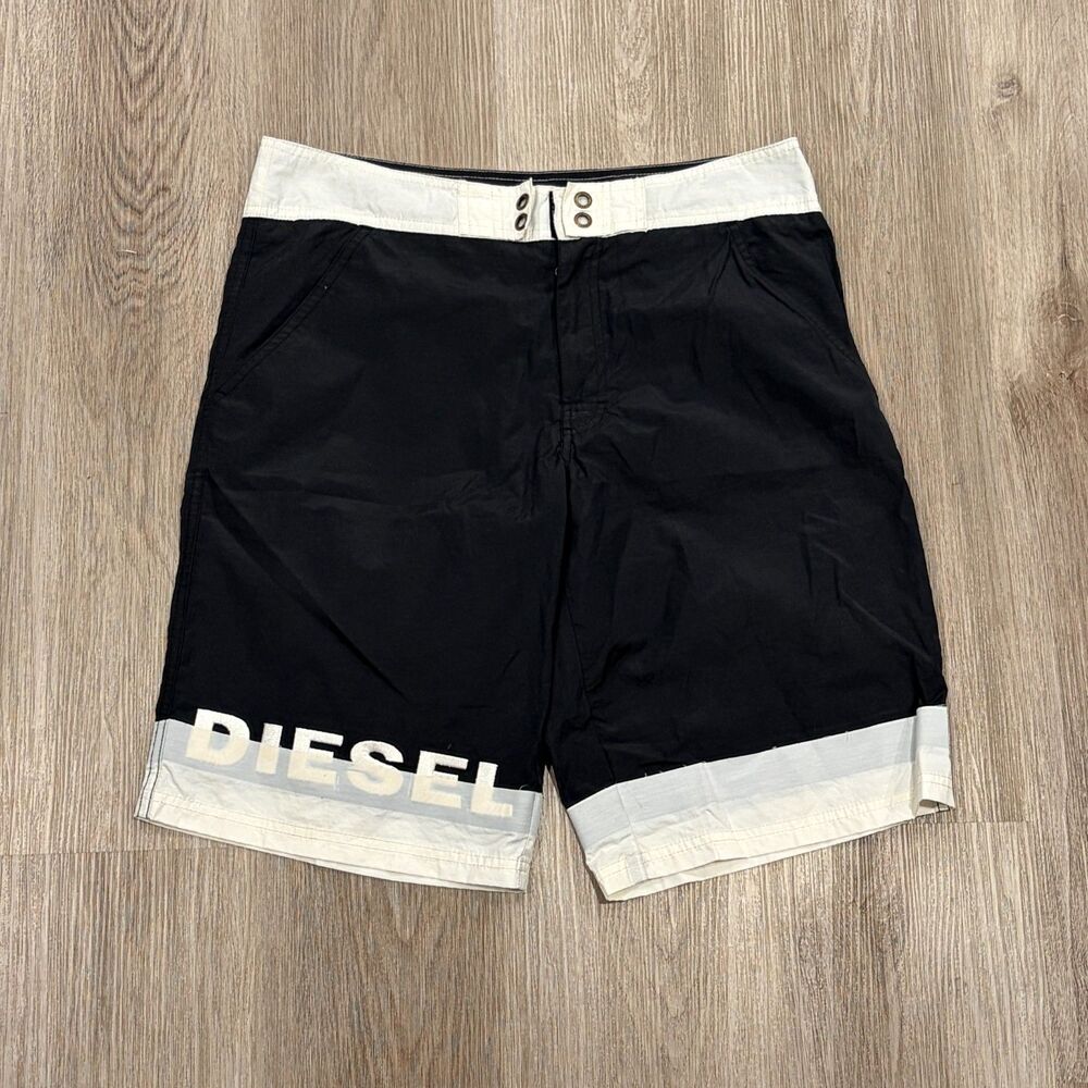 Diesel Swim Trunks Men's Black Cymod Board Shorts Sz M No Drawstring Designer